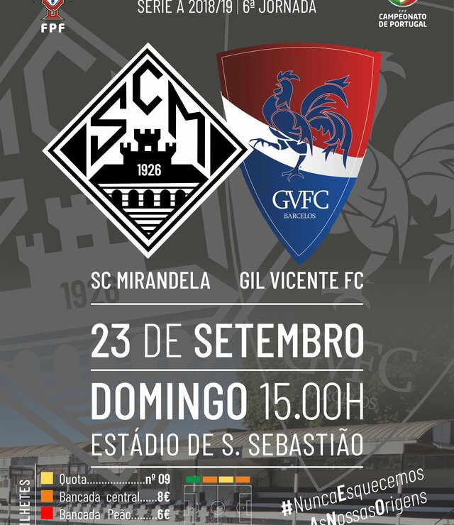 cartaz_jogo_campeonato_s_niores_A__SC_Mirandela_vs_Gil_Vicente_FC